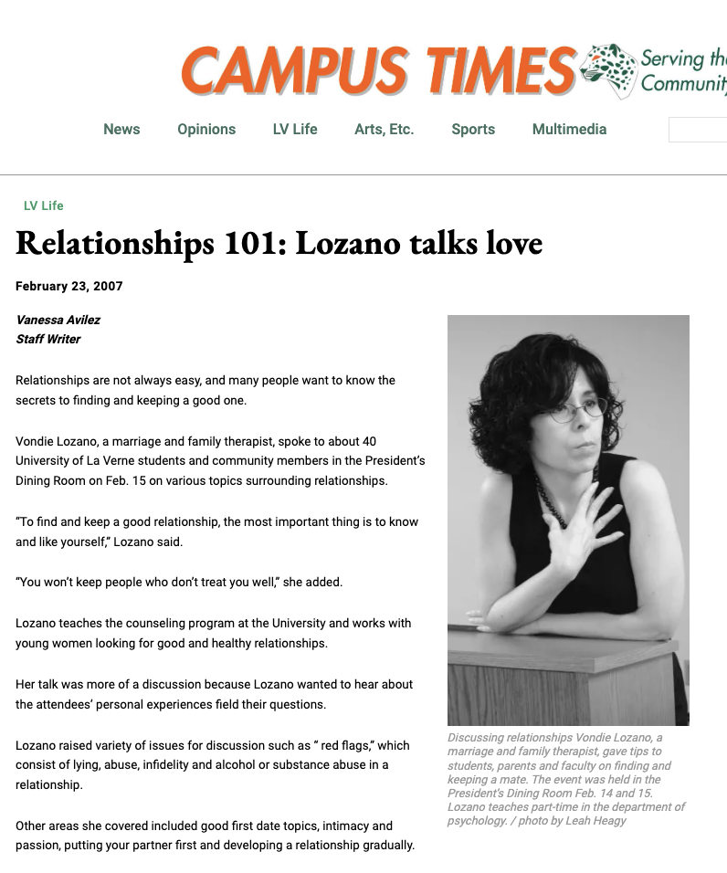 Relationships 101 - Lozano Talks Love